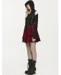 Punk Rave Black and Red Gothic Double-Layer Lace Short Suspender Skirt