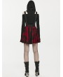 Punk Rave Black and Red Gothic Double-Layer Lace Short Suspender Skirt