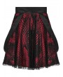 Punk Rave Black and Red Gothic Double-Layer Lace Short Suspender Skirt