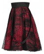 Punk Rave Black and Red Gothic Double-Layer Lace Short Suspender Skirt