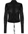 Punk Rave Black Gothic Hollow Shoulder Long Sleeve T-Shirt for Women