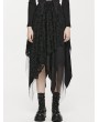 Punk Rave Black Gothic Street Fashion Asymmetrical Layered Half Skirt