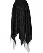 Punk Rave Black Gothic Street Fashion Asymmetrical Layered Half Skirt