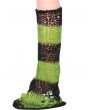 Punk Rave Black and Green Stripe Gothic Street Fashion Flare Leg Warmers for Women