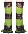 Punk Rave Black and Green Stripe Gothic Street Fashion Flare Leg Warmers for Women