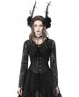 Dark in Love Black Vintage Gothic Lace Long Bell Sleeves Short Cape for Women