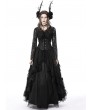 Dark in Love Black Vintage Gothic Lace Long Bell Sleeves Short Cape for Women