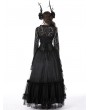 Dark in Love Black Vintage Gothic Lace Long Bell Sleeves Short Cape for Women