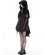 Dark in Love Black Gothic Skull Pattern Velvet Bat Hooded Short Cape for Women