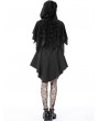 Dark in Love Black Gothic Skull Pattern Velvet Bat Hooded Short Cape for Women