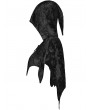 Dark in Love Black Gothic Skull Pattern Velvet Bat Hooded Short Cape for Women