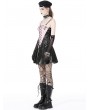 Dark in Love Pink and Black Gothic Grunge Locomotive Rebel Leather Mini Dress