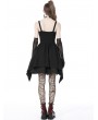 Dark in Love Black and Red Gothic Cute Bow Strap Mini Dress