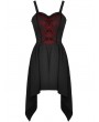 Dark in Love Black and Red Gothic Cute Bow Strap Mini Dress