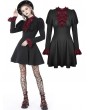 Dark in Love Black Gothic Blood Preppy Long Sleeve Short Dress