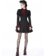 Dark in Love Black Gothic Blood Preppy Long Sleeve Short Dress