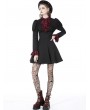 Dark in Love Black Gothic Blood Preppy Long Sleeve Short Dress