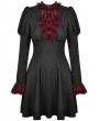 Dark in Love Black Gothic Blood Preppy Long Sleeve Short Dress