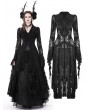 Dark in Love Black Gothic Romantic Hollow Out Sexy Lace Long Shirt Dress