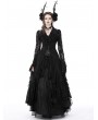 Dark in Love Black Gothic Romantic Hollow Out Sexy Lace Long Shirt Dress