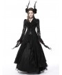 Dark in Love Black Gothic Romantic Hollow Out Sexy Lace Long Shirt Dress