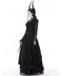 Dark in Love Black Gothic Romantic Hollow Out Sexy Lace Long Shirt Dress