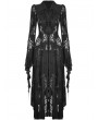 Dark in Love Black Gothic Romantic Hollow Out Sexy Lace Long Shirt Dress