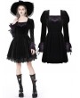 Dark in Love Black Gothic Walpurgis Night Purple Splicing Short Velvet Dress