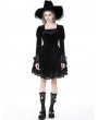 Dark in Love Black Gothic Walpurgis Night Purple Splicing Short Velvet Dress