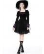 Dark in Love Black Gothic Walpurgis Night Purple Splicing Short Velvet Dress