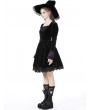 Dark in Love Black Gothic Walpurgis Night Purple Splicing Short Velvet Dress