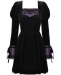 Dark in Love Black Gothic Walpurgis Night Purple Splicing Short Velvet Dress
