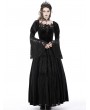 Dark in Love Black Gothic Vintage Gorgeous Velvet Lace Splicing Maxi Party Dress