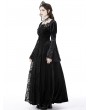 Dark in Love Black Gothic Vintage Gorgeous Velvet Lace Splicing Maxi Party Dress