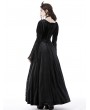 Dark in Love Black Gothic Vintage Gorgeous Velvet Lace Splicing Maxi Party Dress
