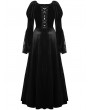 Dark in Love Black Gothic Vintage Gorgeous Velvet Lace Splicing Maxi Party Dress