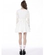 Dark in Love White Angel Gothic Lace Frilly Long Sleeve Daily Wear Dress