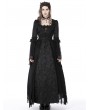 Dark in Love Black Gothic Retro Court Embroidery Long Sleeve Lace Maxi Party Dress