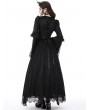 Dark in Love Black Gothic Retro Court Embroidery Long Sleeve Lace Maxi Party Dress