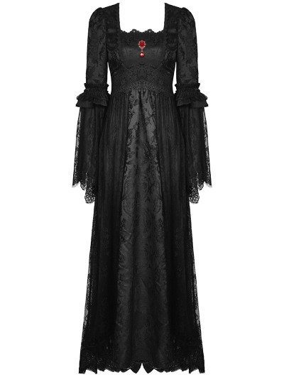 chinese dress ladies Widow Lace Mega Flare Sleeve Maxi Dress main image 0