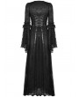 Dark in Love Black Gothic Retro Court Embroidery Long Sleeve Lace Maxi Party Dress