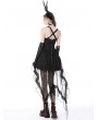 Dark in Love Black Gothic Doll Sexy Swallowtail Halter Strap Party Dress