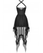 Dark in Love Black Gothic Doll Sexy Swallowtail Halter Strap Party Dress