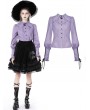 Dark in Love Purple Gothic Witch Star Collar Long Sleeve Blouse for Women