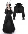 Dark in Love Black Retro Gothic Jacquard Short Jacket for Women