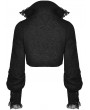 Dark in Love Black Retro Gothic Jacquard Short Jacket for Women