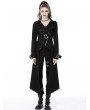 Dark in Love Black Gothic Punk Asymmetrical Hooded Long Coat for Women