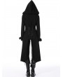 Dark in Love Black Gothic Punk Asymmetrical Hooded Long Coat for Women