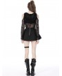 Dark in Love Black Gothic Rebel Rock Cross Bag Pleated Skirt with Leg Strap