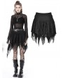 Dark in Love Black Gothic Irregular Messy Mesh Short Skirt